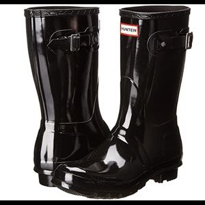 Original Short Gloss Waterproof Rain Boot in black